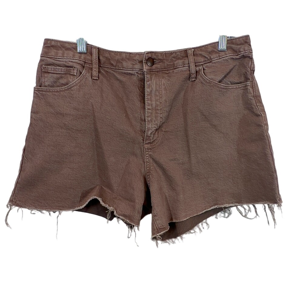 Universal Thread Brown Denim Shorts Size 12/31 Vintage Midi Frayed Raw Hem